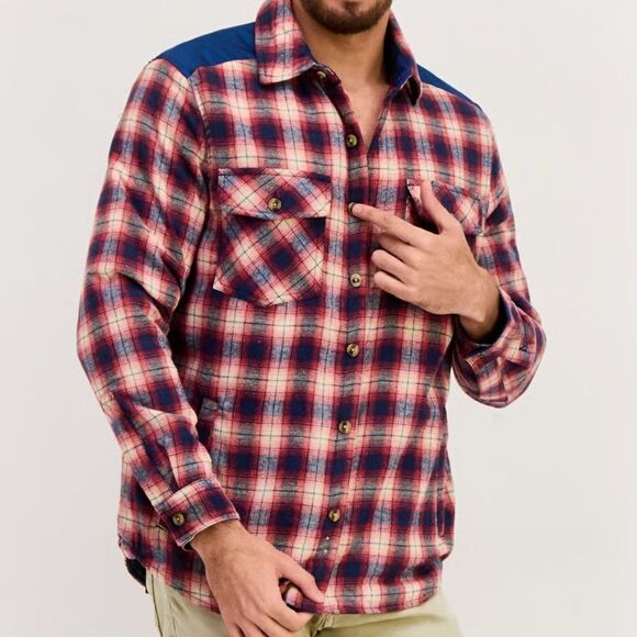 Avalanche Other - Avalanche Men Regular Fit Long Sleeves Checkered Casual Shirt Navy Large NWT